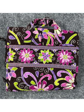 Vera Bradley Purple Punch Quilted Floral Hanging Travel Organizer Toiletry Bag